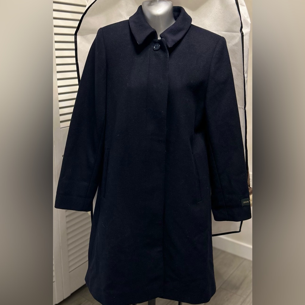 Harve Bernard By Bernard Holzman Wool Navy Peacoat